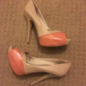 Nude peach heels